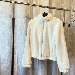 Large White Faux Fur Coat
